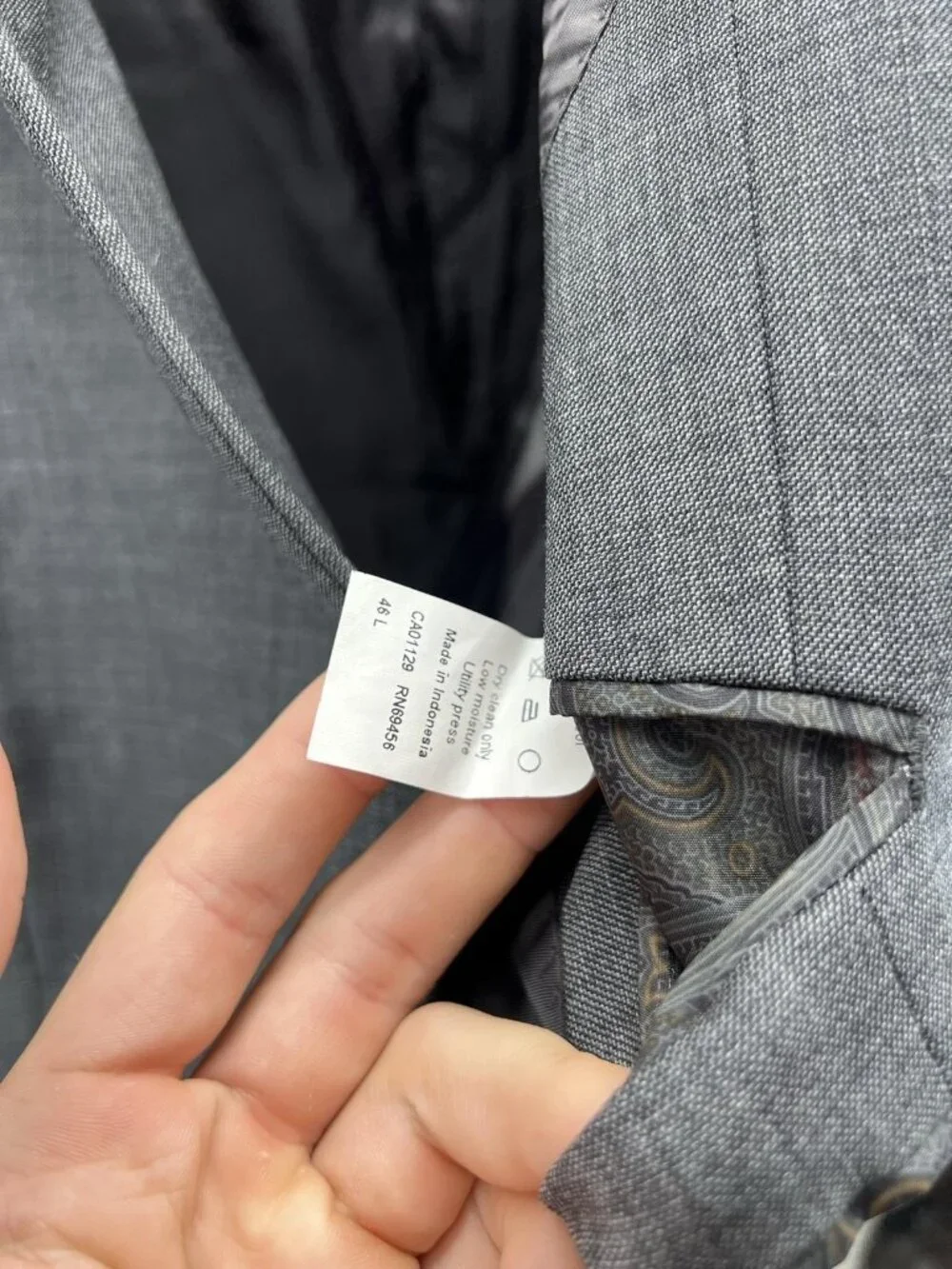Lauren Ralph Lauren Blazer Mens 46L Gray Sport Coat Jacket Two Button Business